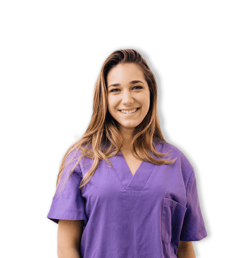 Valokuva hymyilevästä sairaanhoitaja
